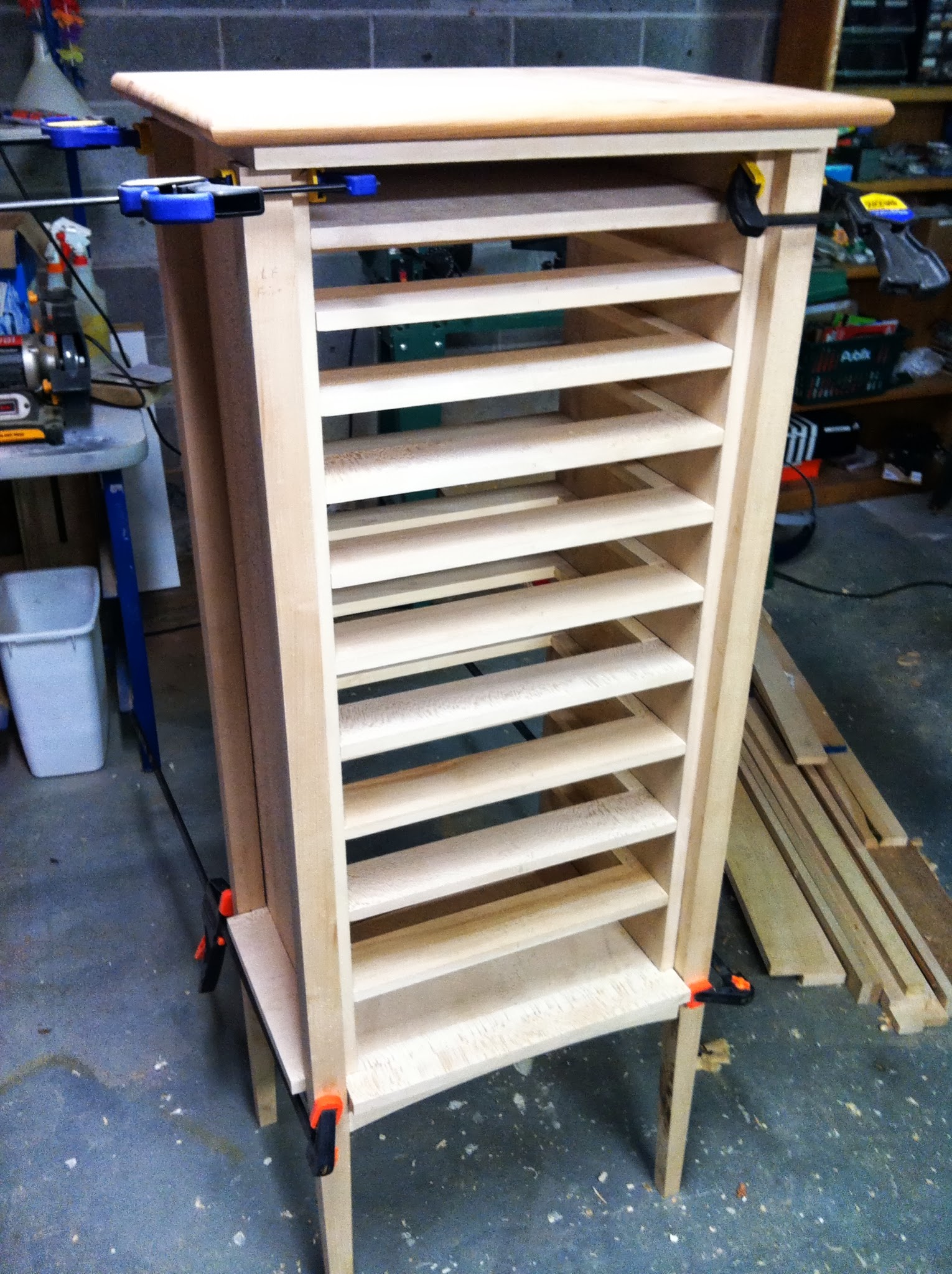 Adri's cabinet with web frame dry fit