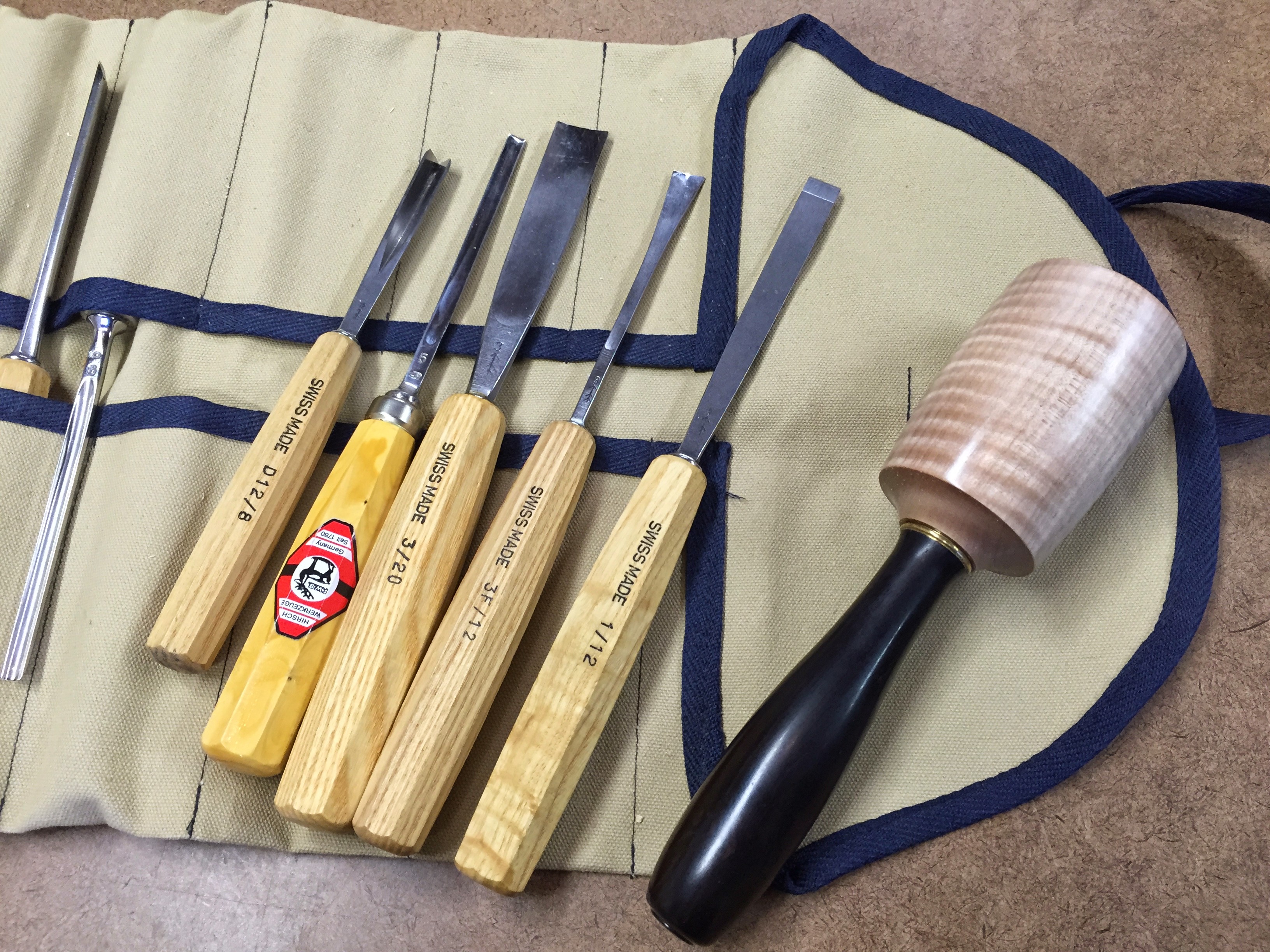 Primarily used these 5 tools and the mallet