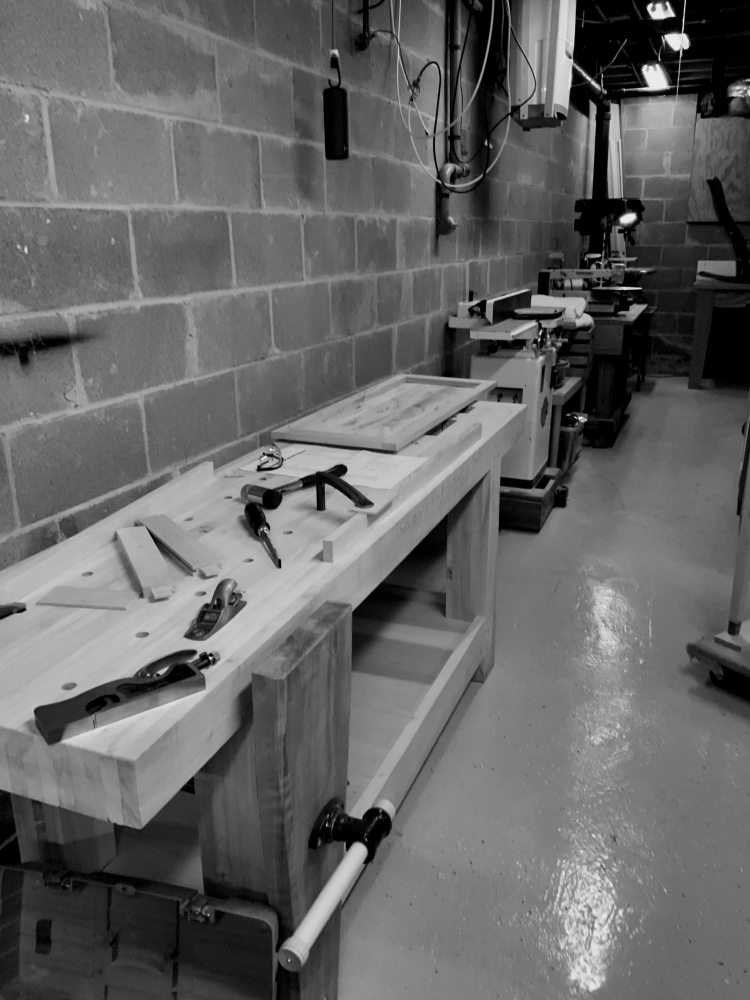 Reorganized the shop to make room for everything, including the new bench
