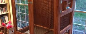 Finch aviary built out of construction lumber and 1/4" sheet plywood