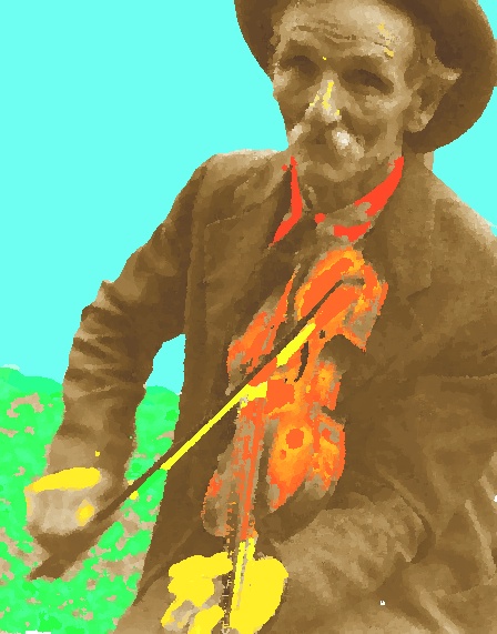 Fiddlin Bill Henseley, Mountain Fiddler, Asheville, North Carolina by Ben Shahn, 1937. Public Domain. Credit: Shahn/Library of Congress. Modified by Jay Oyster.