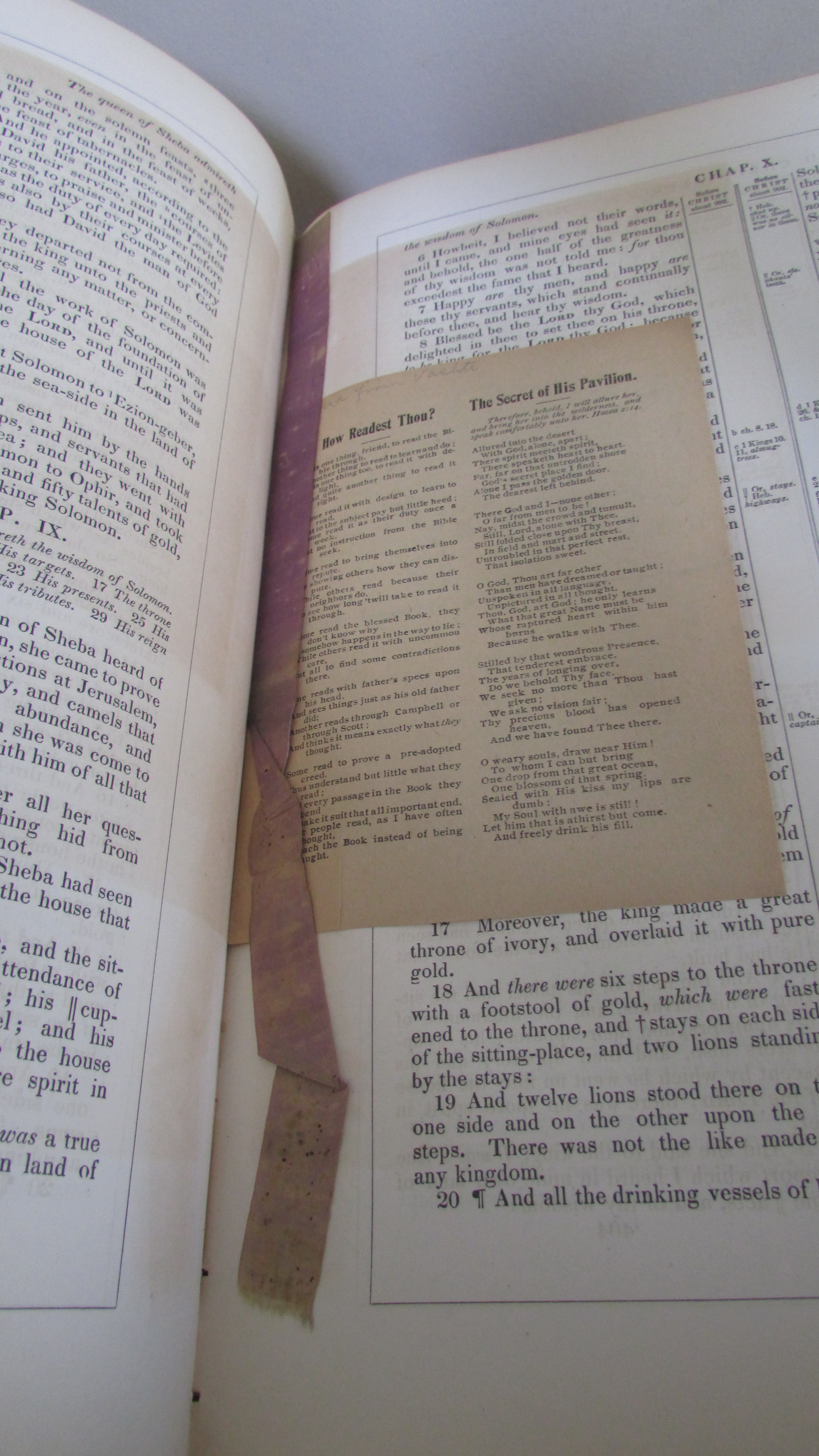 Close-up of book ribbon