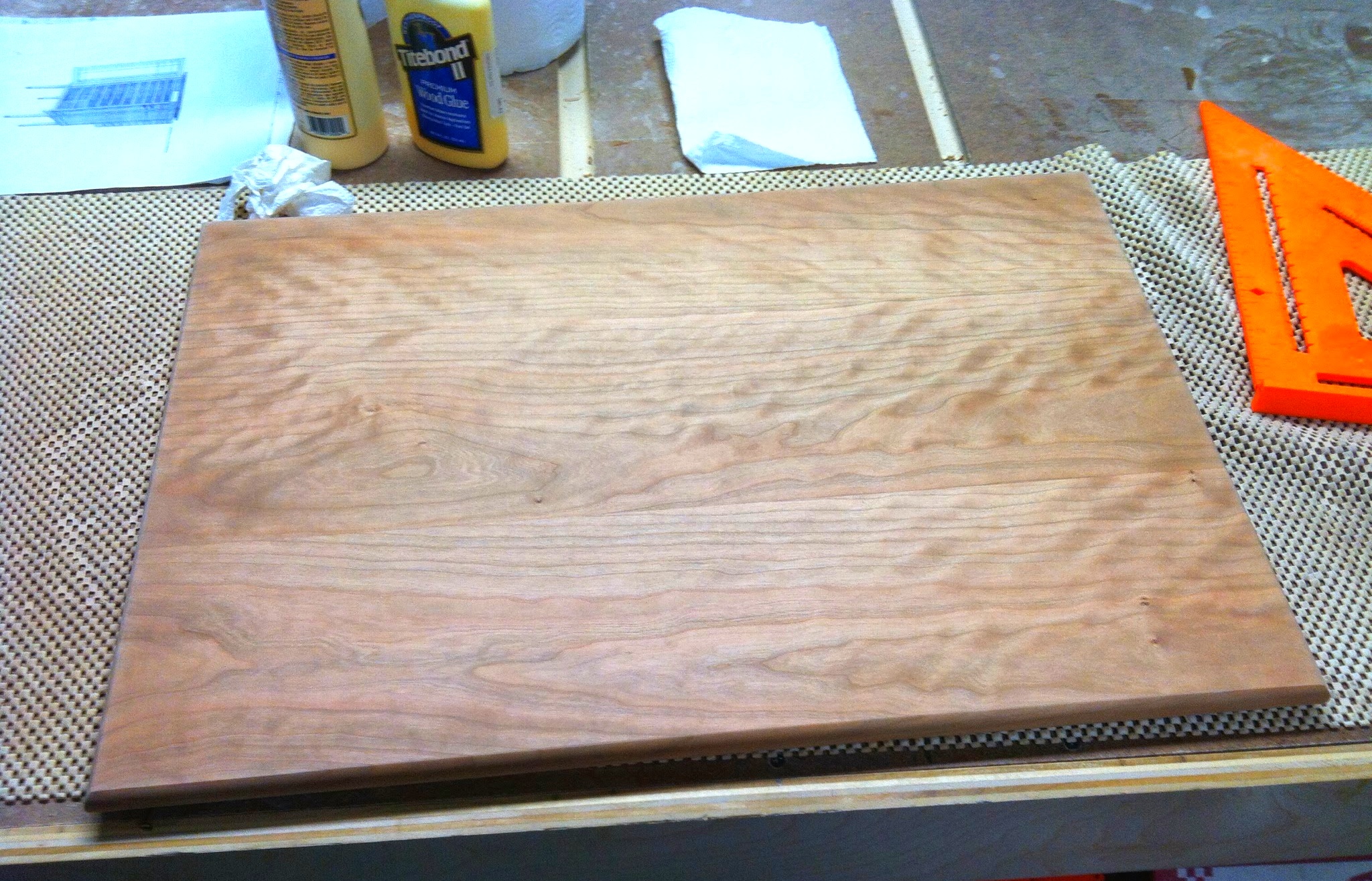 The curly cherry top of the cabinet is probably the best looking wood I've ever worked
