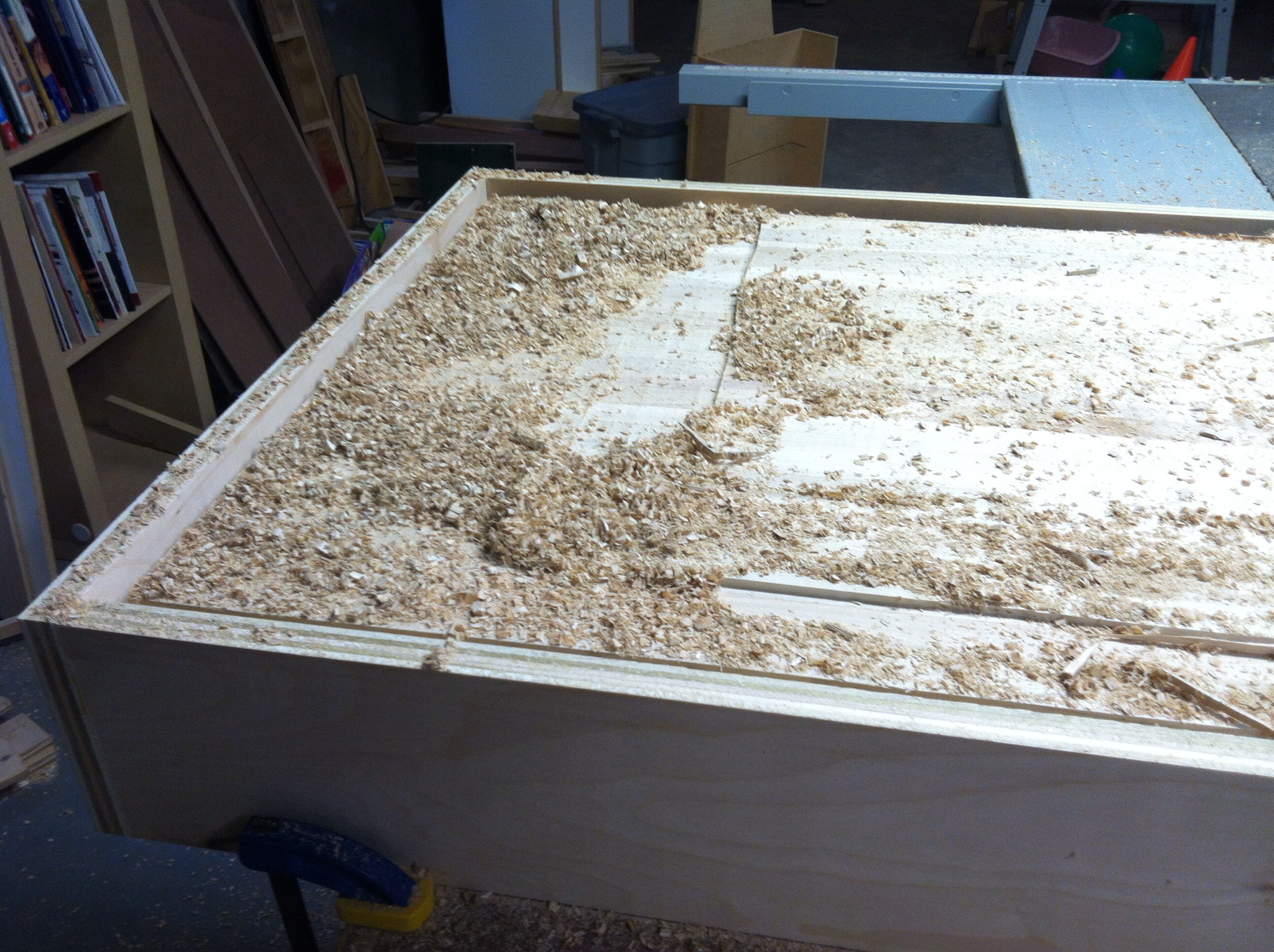 Nearing the finish of the flattening operation. This whole thing turned out much better than expected.
