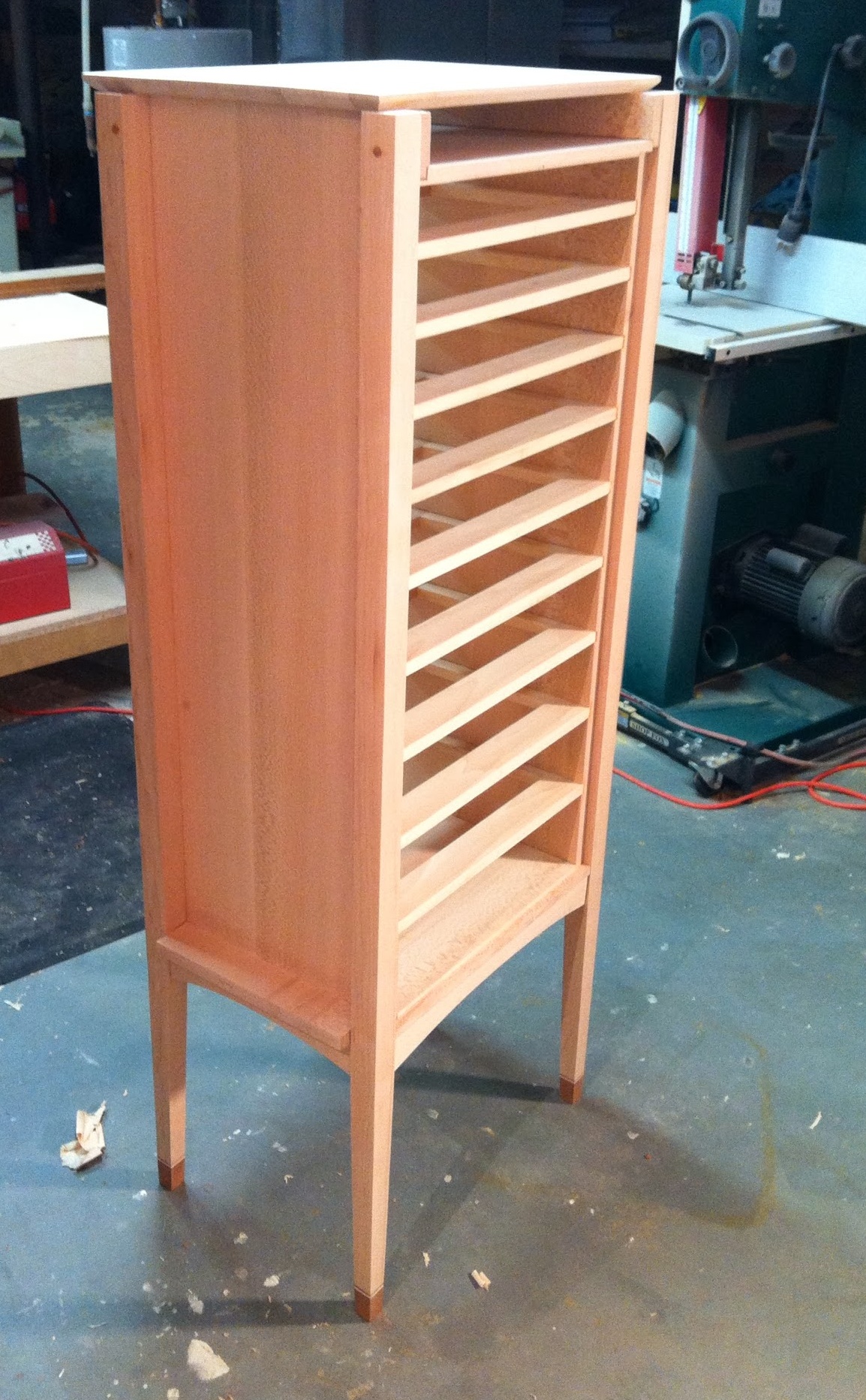 Rear view after the case glue-up. I'm starting to like her lines.
