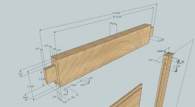 Dimensions for the top rail on the side door (click to embiggen)