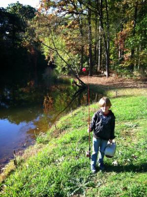 Going fishing at the pond in Martin's Landing