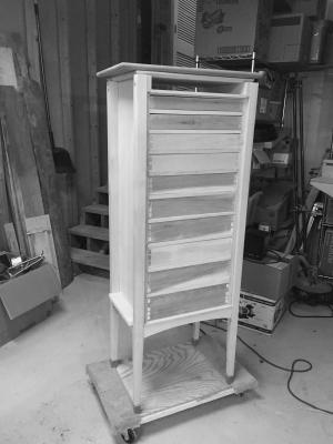 The rear of the cabinet before installing the back