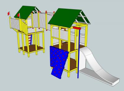 Final Sketchup design of the play set I planned to build