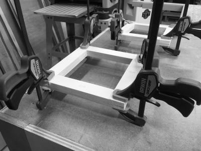 Gluing the small side doors