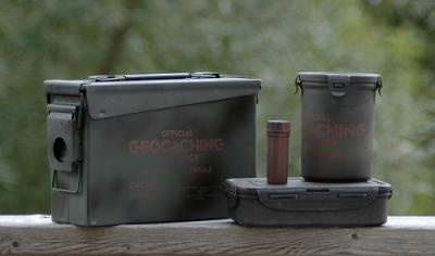 Some examples of geocache containers
